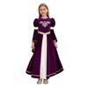 Luxury Medieval Princess Gown for Kids: Detailed Patchwork, Bell Sleeves, Gold Print & Waist Band for Renaissance Theme Event