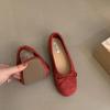 Ladyshoes Women's Flat Shoes 2025 New Summer Mary Jane Ballet Grandma Shoes Gentle Evening Shoes Doudou Shoes