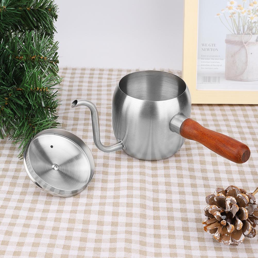 Hushålls Kaffepanna i Rostfritt Stål Kaffedroppande Vattenkokare Tekanna Pipad Vattenkokare 500ml