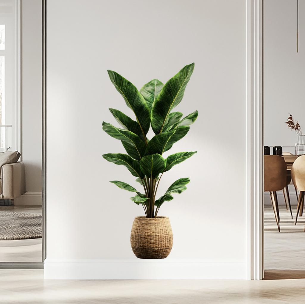 Realistischer Topfpflanzen-Wandaufkleber Wohnzimmer Schlafzimmer Wanddekoration Abnehmbar Selbstklebend