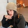 Autumn and Winter Knitted Hat Season Pile Hat Japanese Style Black Versatile Wool Big Head Circumference Baotou Confinement Cold Hat Men's Trend