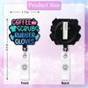 ERHACHAIJIA Coffee Scrubs Rubber Gloves Funny Retractable Badge Reel Gift for Nurse Doctor Medical Assistant Nursing Student (Black)