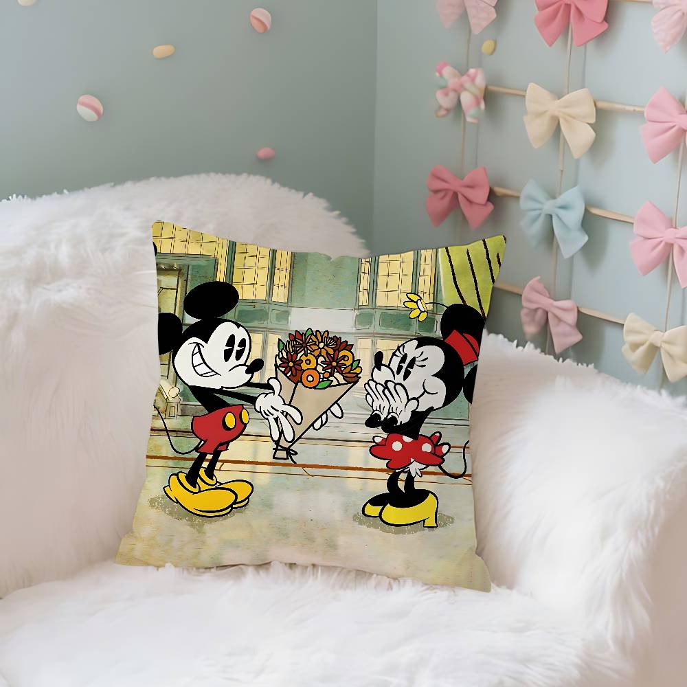 Mickey And Friends Case Plush Fabric Soft Pillowcase Double Sided Print Cushion Cover Household Gifts