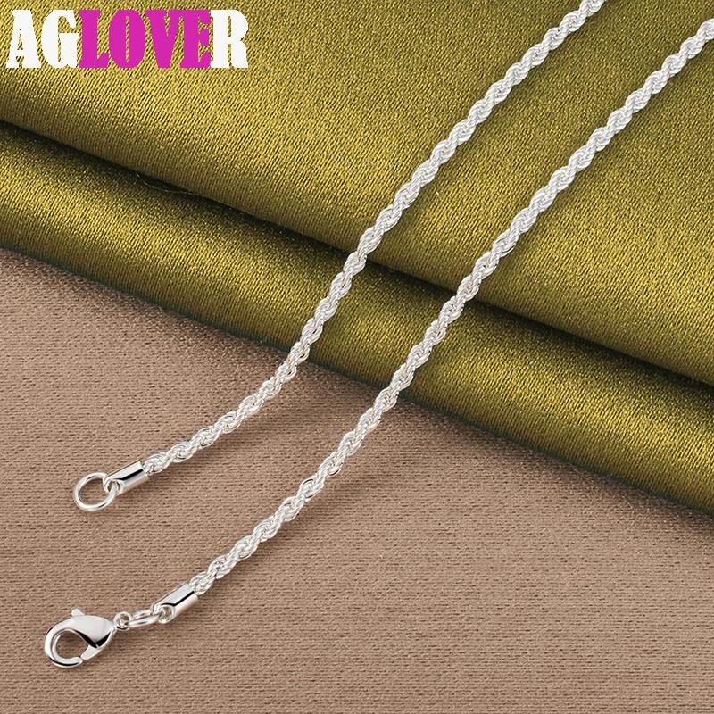 Стерлинговое серебро 925 пробы, 3 мм, цепочка с волнами воды, 16/18/20/22/24/26/30 дюймов, ожерелье, ювелирные изделия