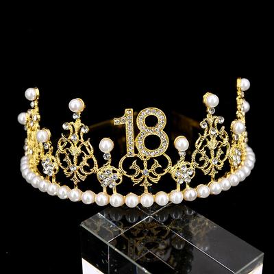 Bridal Jewelry Wedding Dress Accessories 18th and 30th Birthday Festival Hair Comb Headband Alloy Rhinestone Tiara Crown