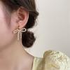 Elegante Damen-Hängeohrringe mit Schleife Modetrend Imitationsperlen Ohrring Wunderschöne und schicke Hängeohrstecker Charm