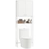 Mobile Bathroom Cabinet Over Toilet And Washing Machine With Cupboard And Open Shelf 64x20x180 Cm White