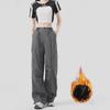 Women's High-Waist Velvet-Lined Wide-Leg Climbing Pants - Autumn/Winter 2025 American Style