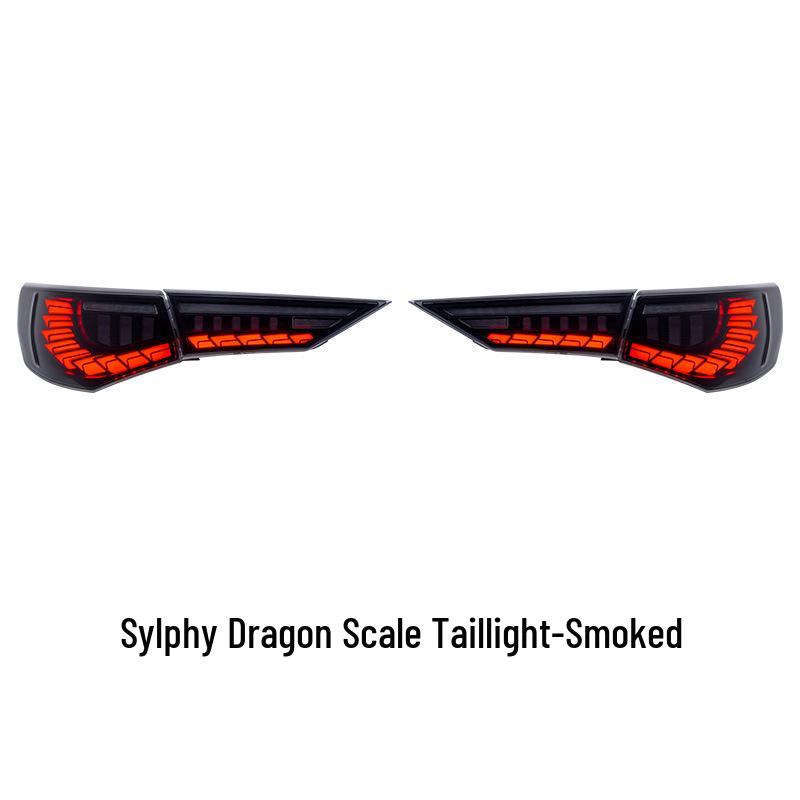 

Светодиодная задняя фара в стиле чешуи дракона для Sylphy 14-го поколения 20-22 годов: Дневные ходовые огни, Фонари заднего хода, Стоп-сигналы