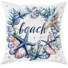 Beach - Inspired Nautical Pillow Cover: Seashells, Anchors and Coastal Quotes, Sofa Cushion Cover, Bedroom Room Decor
