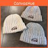Unisex Warmth Knitted Beanie Hat With Letter Embroidery For Autumn Winter Wear