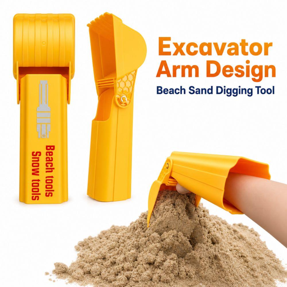 Orange Beach Sand Digging Tool Excavator Arm Shape Sand Shovel Arm Kid Beach Tool