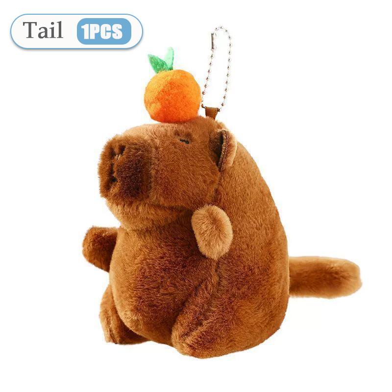 

Cute Wagging Tail Capybara Pendant Capybara Drawing Jitterbug Wings Bee Water Dolphin Keychain Plush Doll Bag Hanging Ornaments