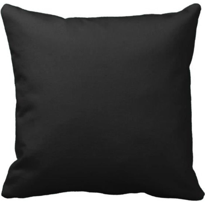 Taies d'oreillers - 100% Coton - Lot de 2 - 65 x 65 cm - Noir - Lavable en machine