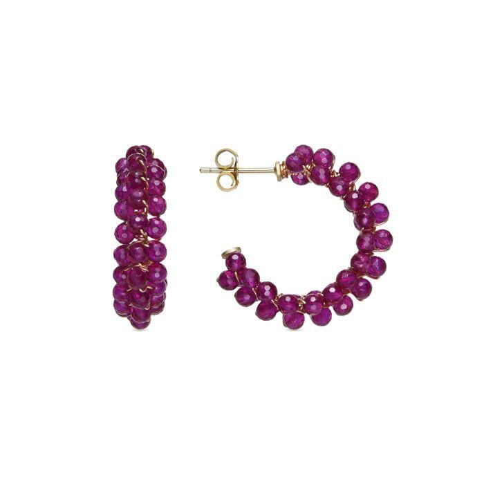 Boucles d'oreilles Luxenter en argent 925 et cristal rose 18k - Siran