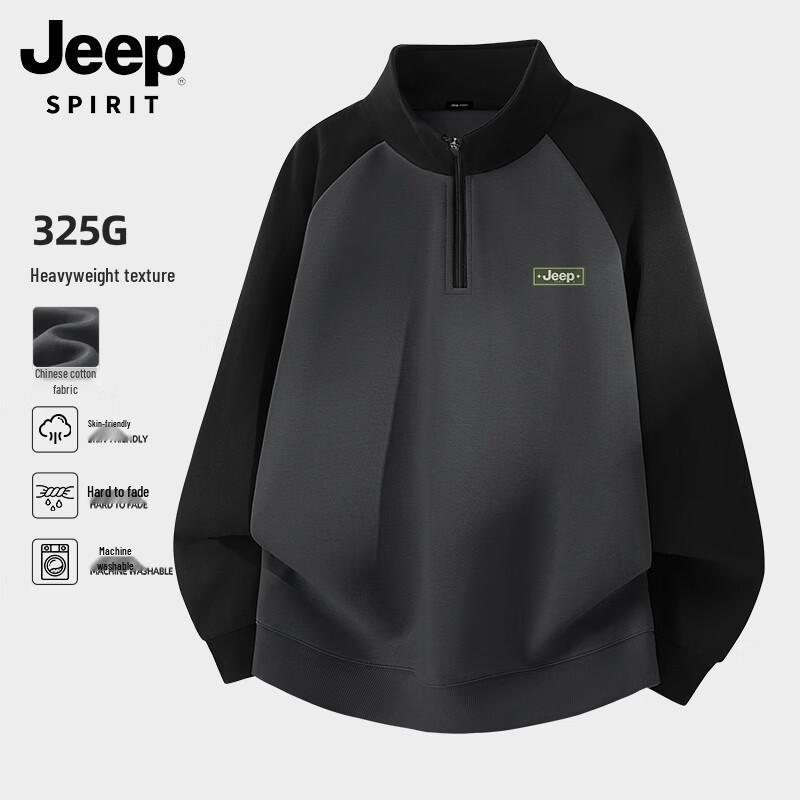 JEEP SPIRIT Men s Half-Zip Casual Sweatshirt 3XL