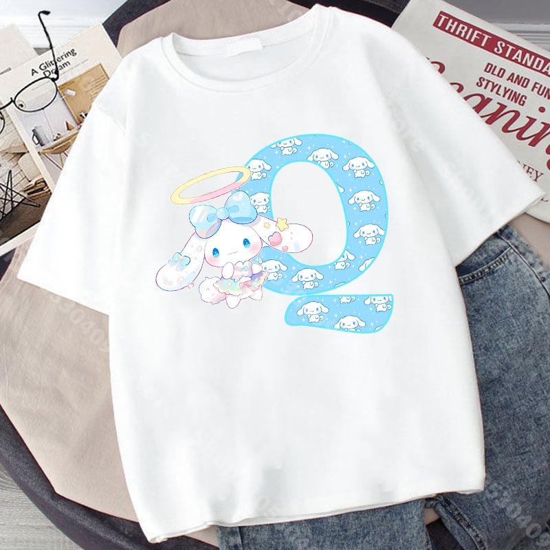 Mickey Mouse Child Birthday Clothes Girl Boy Number T Shirt Cartoon Print Kids Tee Baby Top Summer Infant Cute Short Sleeve Gift
