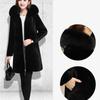 Winter Fur Jacket Black Hooded Parkas Coat Thicken Ladies Warm Long Overcoat Windproof Snow Outerwear