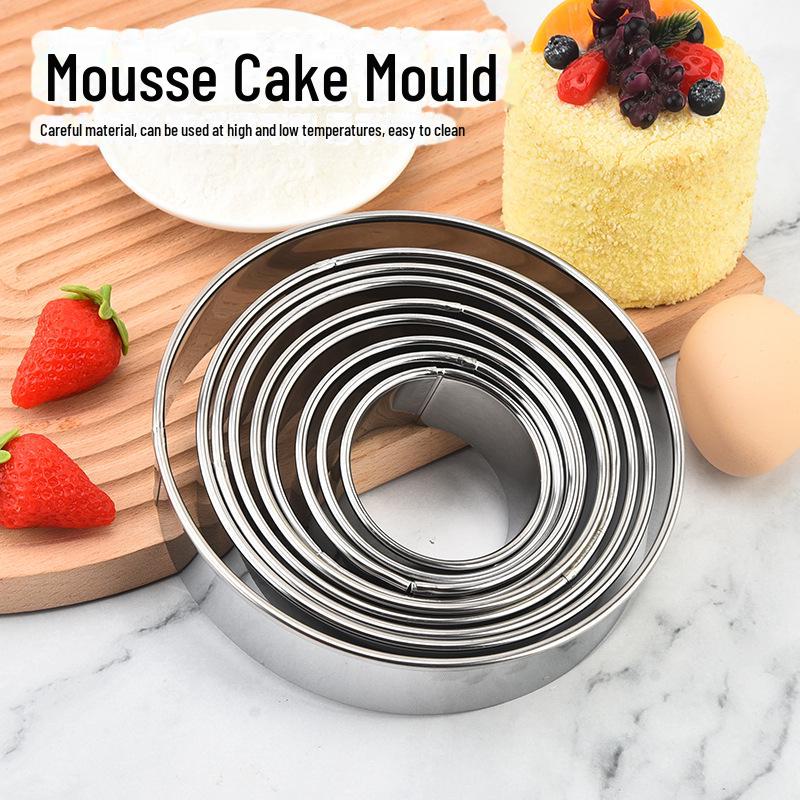 Stainless Steel Cake and Biscuit Mold Set: Round Mousse Ring, Dumpling Cutter, Donut Mold for Baking