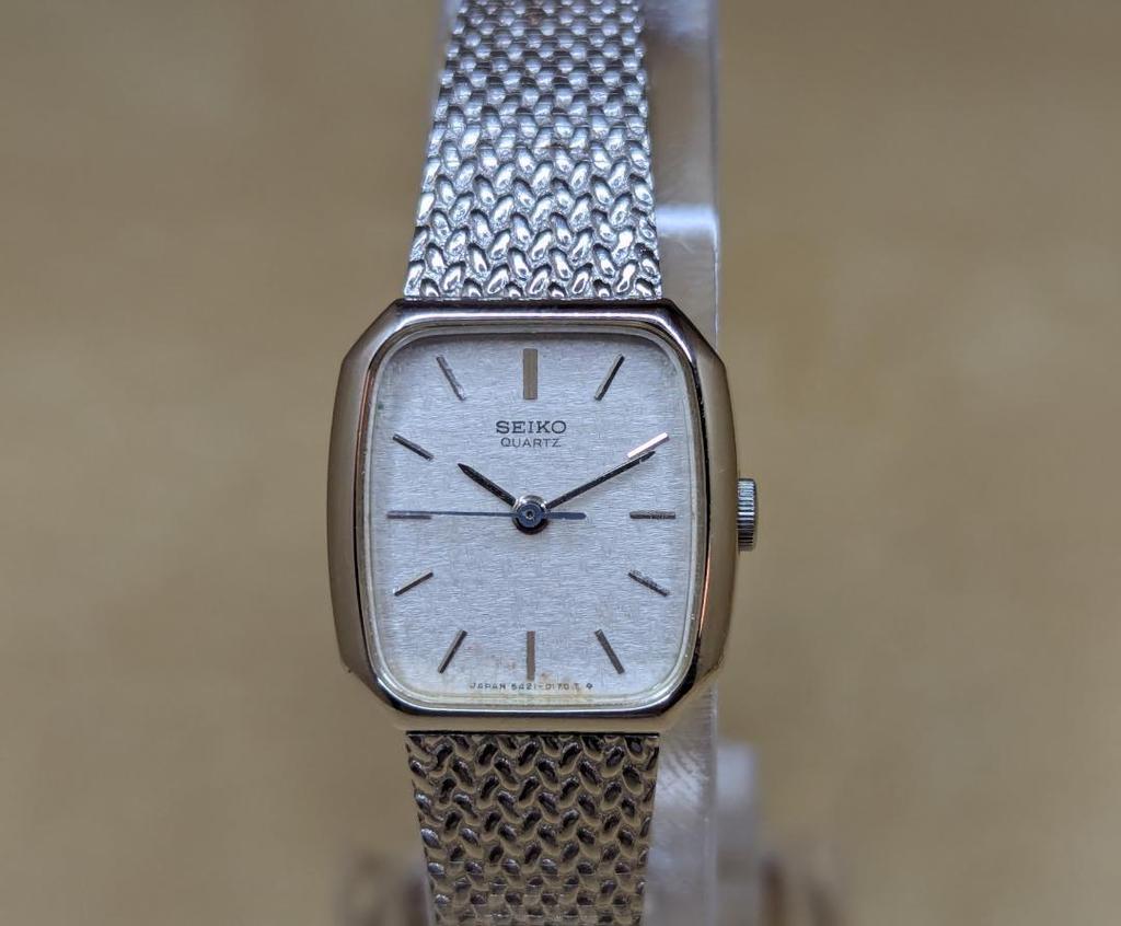 [USED] Working/Good Condition SEIKO Quartz 5421-5060 Silver Women's Watch