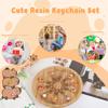30Pcs Resin Capybara Keychain Charm Set 3D Capybara Keychain Backpack Pendant Mini Cartoon Purse Car Keyrings Handbag Decoration