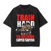 No Pain No Gain Saiyan Goku Dragon Ball T Shirts Hip Hop Washed Oversize TShirt Anime Vintage Men Women Tops Streetwear Tees