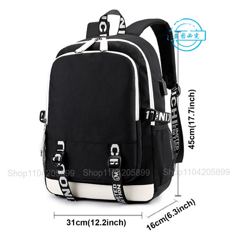 Attack On Titan Backpack,Anime Large Capacity Student SchoolBag Boys Mochilas Daily Bookbag Casual Portable Rucksack