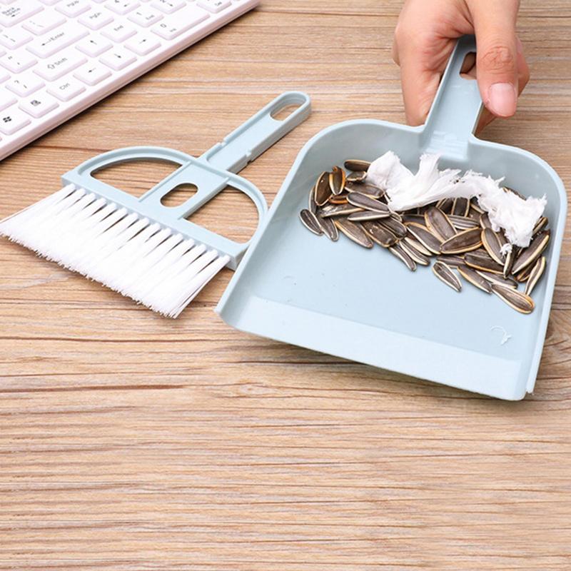 Desktop Mini Broom Dustpans Set With Garbage Shovel Color For Household Desktop Cleaning Tools