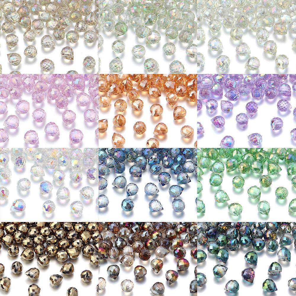 50pcs Strawberry Crystal Beads Colorful Faceted Glass Loose Spacer Beads For Jewelry Making DIY Necklace Bracelets Accessories