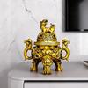 Aris & Juno Brass Dragon Incense Burner – Chinese Feng Shui Symbol of Protection & Strength, Decorative Censer for Home Altar or Meditation Space,