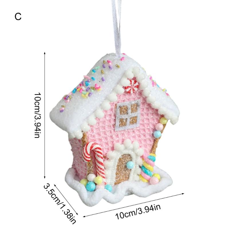 Christmas Tree Hanging Pendant Ice Cream/Cottage/Snowman/Horse Ornament for Holidays Home Decoration Party Supplies