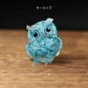 YUYAKESHI Owl Cute Mini Handmade Natural Stone Resin Decorative Tabletop Random Eye Color Figurine, Mascot, Owl, Entryway, Owl, Accessory, Decor,