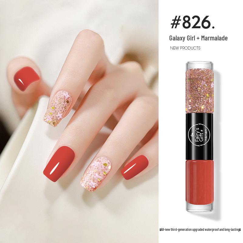 Two-Color Peelable Quick-Dry Waterproof Glitter Nail Polish Set