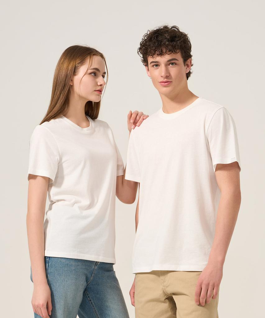 FOREVER21UNDERWEAR [3Pack] Unisex 30-Count Cotton Regular Fit Short Sleeve T-Shirt Black+White