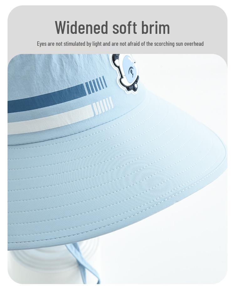 Children's Outdoor Sun Hat with Neck Protection, Windproof Wide-Brim Hat for Boys and Girls