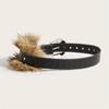 PU Leather Waist Belt Plush Trim Waistband Punk Waist Girdle Creative Belly Ornament Clothing Accessory