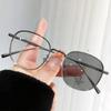 2 in 1 Square Metal Pochromic Sun Eyeglasses Anti Radiation Glasses for Women Men