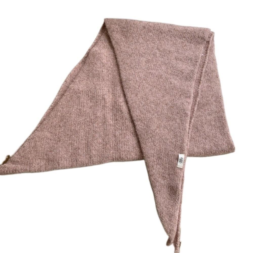 Bright Design Knitted Scarf Solid Color Triangle Scarf Baotou Style Winter Scarf  Casual Wear