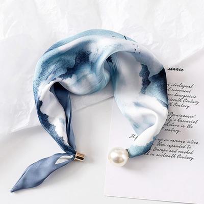 Magnetic Small Square Scarf Long Silk Scarf
