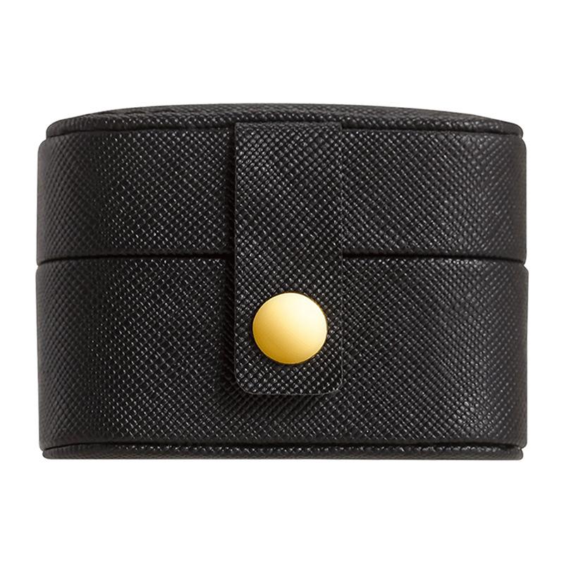 

Небольшой дорожный футляр для ювелирных изделий, портативный органайзер для сережек, кожаный футляр для хранения чёрный