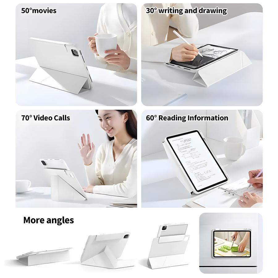 2-in-1 Detachable Magnetic ipad Case with Apple Pencil Holder, Smart Stand & Auto Wake/Sleep Function, Compatible with IPad9.7/10.2/10.5/10.9/11/