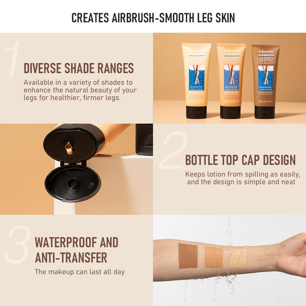 Waterproof Long Lasting Body Foundation, Even Skin Tone Medium Bronze Leg Makeup Body Tanning Cream