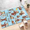 Custom Curious George Mat Personalized Name, Polyester Washable Indoor Entryway Rug, Gift for Christmas, Easter, Thanksgiving Day