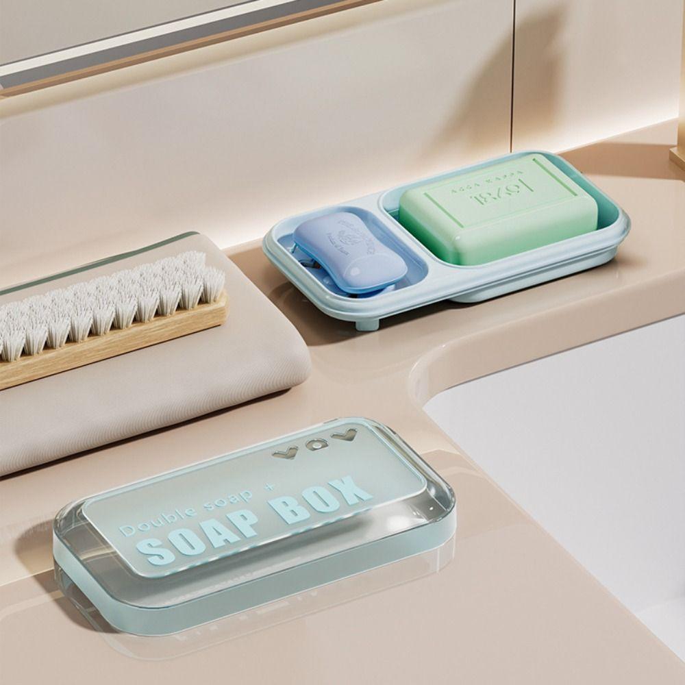 With Cover Double Soap Dishes Drainage Large Soap Holder New Soap Storage Box Bathroom Travel