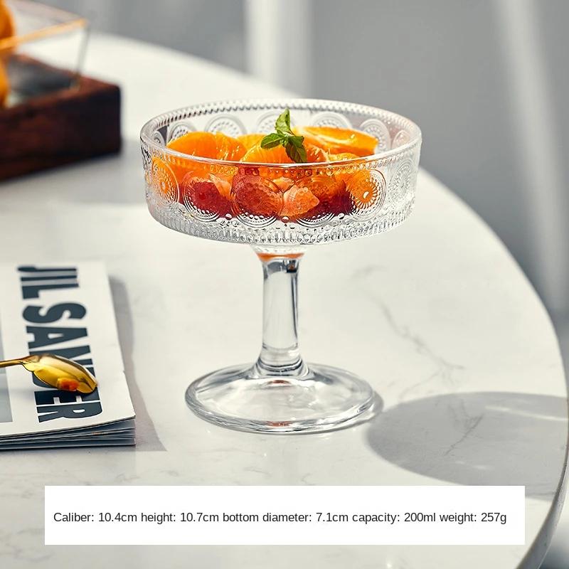 

Стеклянный стакан с цветочным узором Стаканчик для мороженого Бокал для йогурта Бокалы для вина Десертные стаканчики Чаша для закусок Стаканчики для шампанского Кавайный стаканчик 200ml