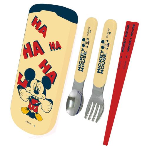 Onishi Ken Seihan Disney Lunch Series Trio Set, Mickey Mouse HAHAHA, 8.4 X 19.7 X 1.8 Cm, DIJ-1511