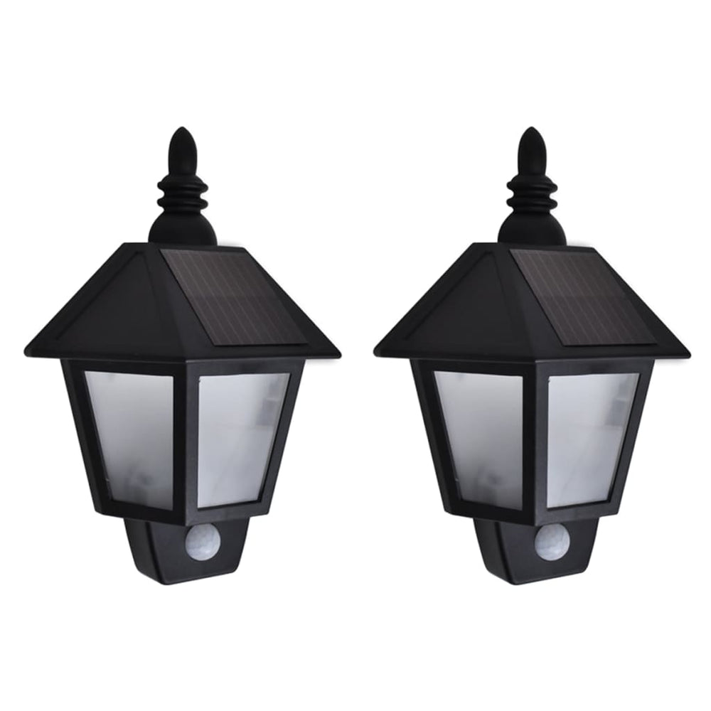 Appliques murales solaires 2 pcs avec capteur de mouvement