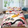Koi Fish Duvet Cover Set King Size Oriental Asian Culture Lotus Bedding Set Microfiber Twin Cloud Quilt Cover For Girl Farmhouse