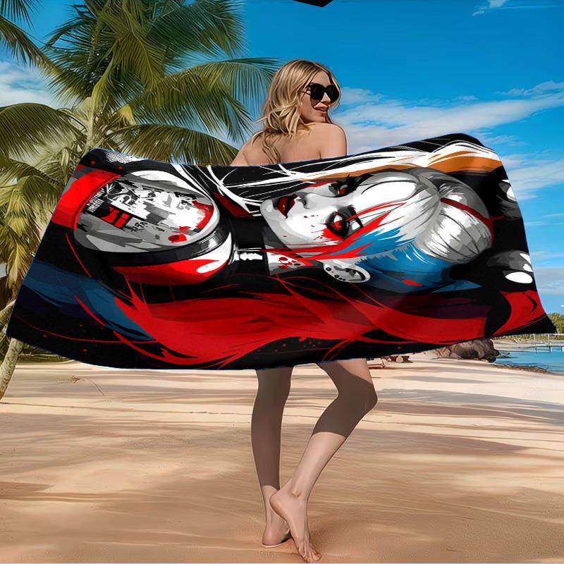 Quinn Artwork Beach Towel Microfiber Beach Towel, Lightweight and Quick-Dry, for Summer Travel, Swimming Pool Fan Birthday Gift