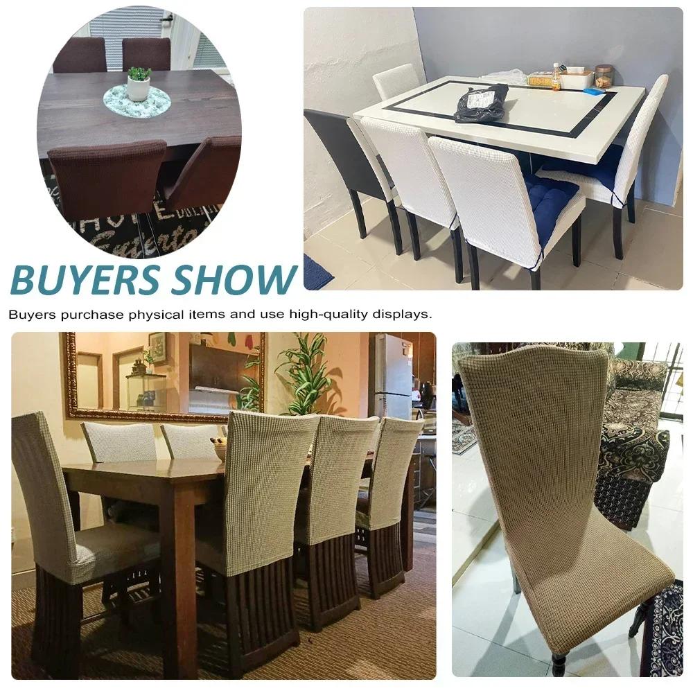 Thickened Autumn Jacquard Chair Covers Backrest Covers Stretch Spandex Dining Room Seat Cover Protector for Home Kitchen Hotel